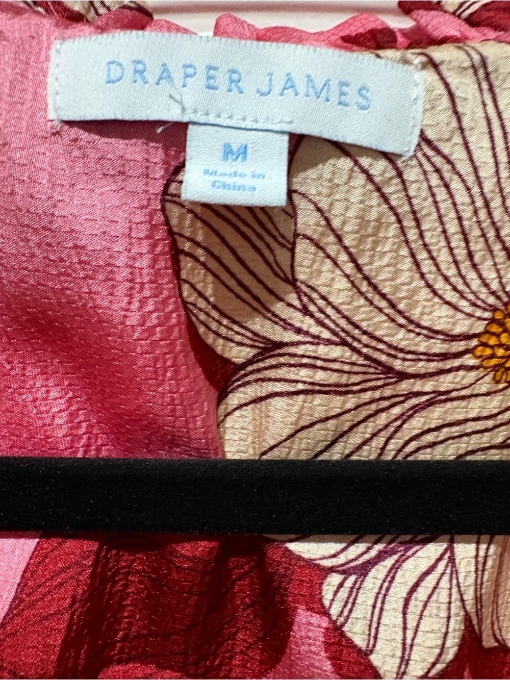 Draper James Pink Floral Wrap Midi Dress Puff Sleeve Size M - Picture 2 of 5
